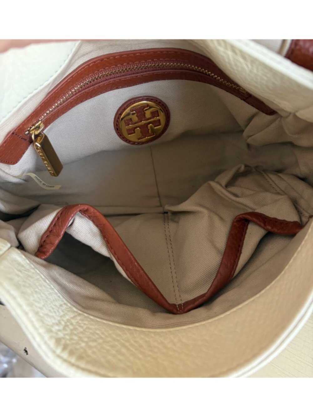 Vintage Tory Burch Leather Convertible Shoulder Chain Link Crossbody Handbag - Picture 9 of 14